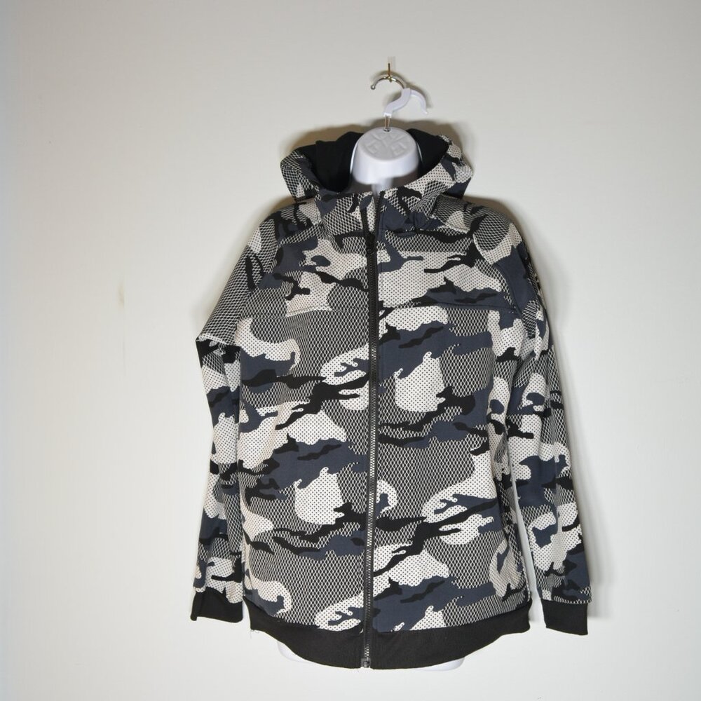 Ideology ID Athletic Jacket, Black Camo Pattern 96% Polyester, 4% Spandex XL